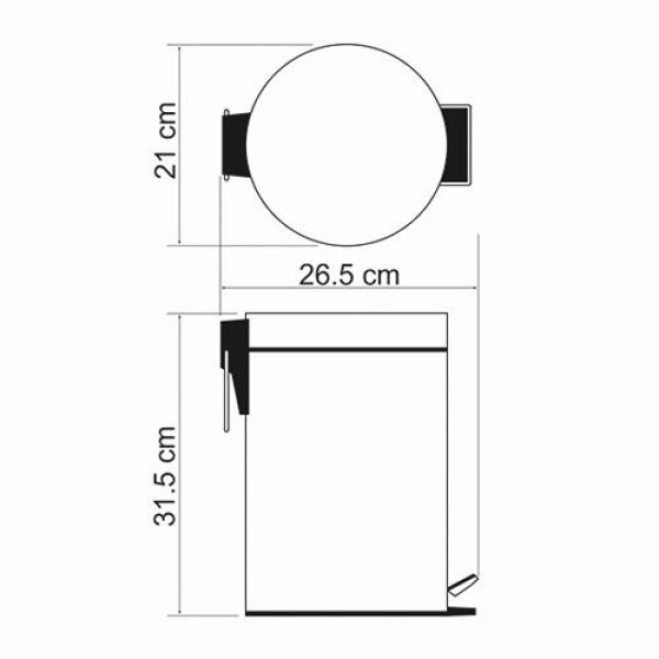 Ведро для мусора WasserKraft 5 л. белое (K-635W)