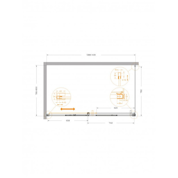 Душевой уголок Cezares Plane 140x80x195 стекло прозрачное, профиль сталь оружейная (PLANE-AH-1-140/80-C-GM)