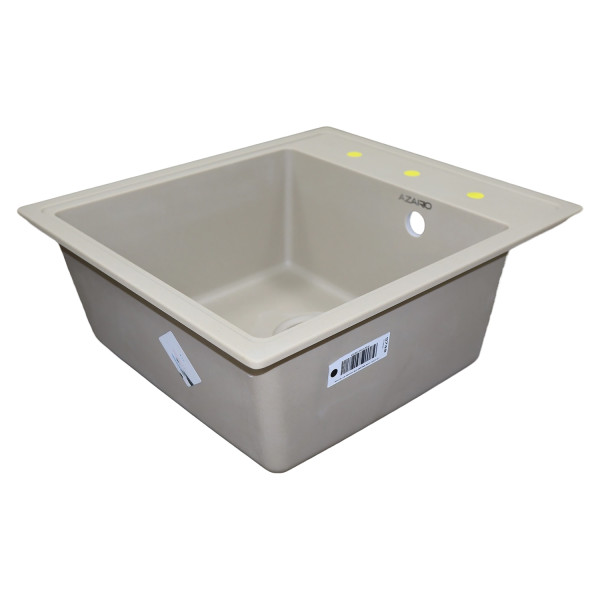 Мойка для кухни Azario Milas 48х42х19,7 сифон в комплекте песочный (CS00097666)