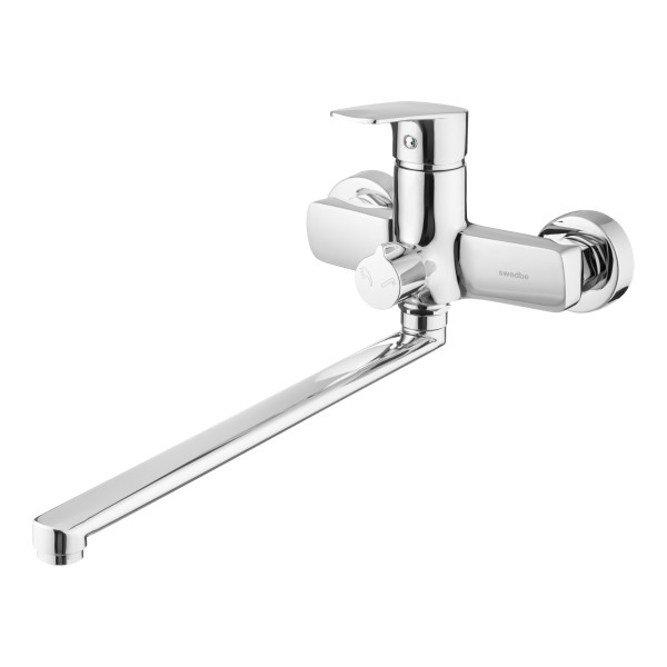 Смеситель для ванны и душа Swedbe Venado с длинным изливом хром (1650)