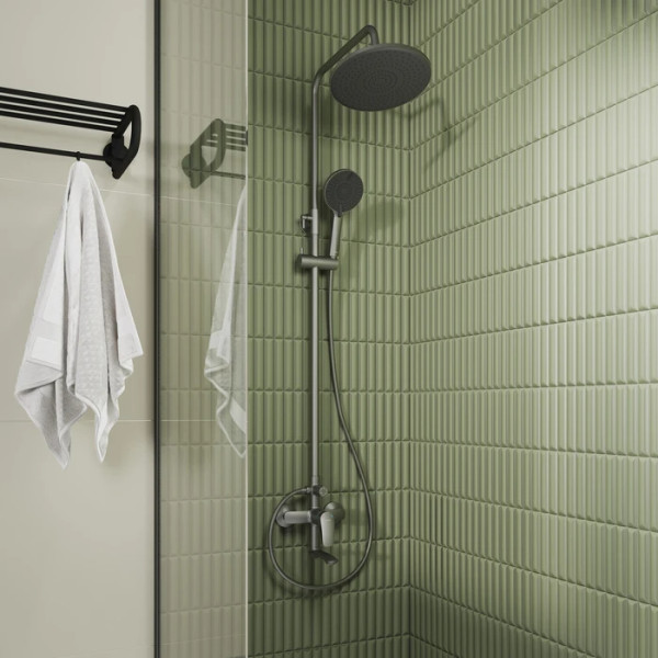 Душевая система Milardo Rora с душевым гарнитуром графит (RORGM4FM06)