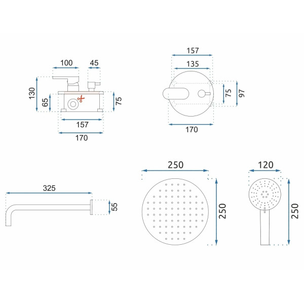 Душевая система REA Hyper chrom (REA-P2000)