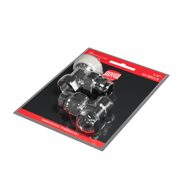 Комплект термостатический угловой 1/2" Royal Thermo Design М30х1,5 (Хром) (RATVDU11212CH) Комплект термостатический угловой 1/2" Royal Thermo Design М30х1,5 (Хром) (RATVDU11212CH)