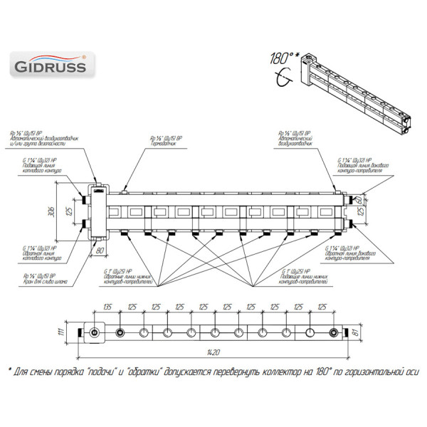 Коллектор балансировочный Gidruss BMSS-80-6D.EPP (до 80 кВт, подкл. котла G 1 1/4", 5 контуров G 1", боковой контур G 1 1/4", 4D-кронштейны K.UMS, EPP Коллектор балансировочный Gidruss BMSS-80-6D.EPP (до 80 кВт, подкл. котла G 1 1/4", 5 контуров G 1", боковой контур G 1 1/4", 4D-кронштейны K.UMS, EPP