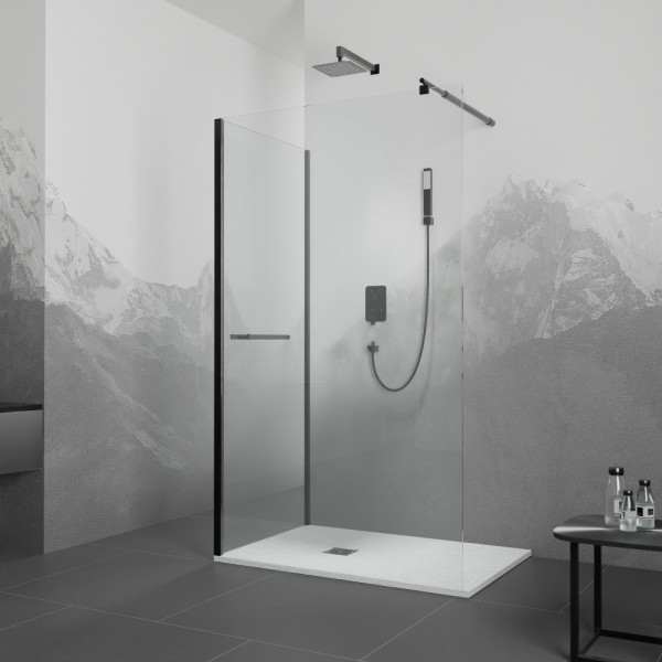 Душевой уголок RGW WA-005-1B (WA-002B+Z-060-2B) 1200x800 стекло прозрачное, профиль черный (351005128-14)