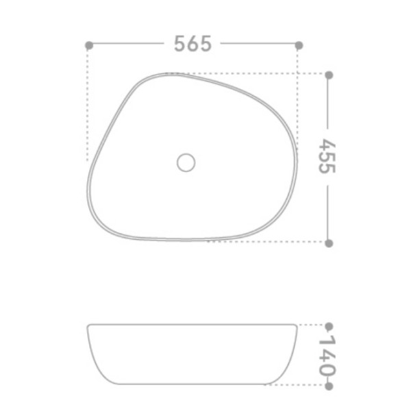 Раковина накладная Abber Bequem 56,5x45,5x14 белая (AC2124)