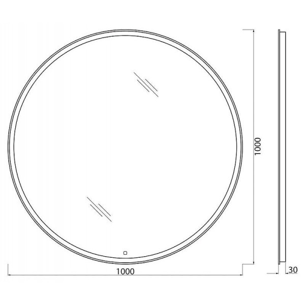 Зеркало BelBagno с подогревом 100x30 (SPC-RNG-100-LED-TCH)