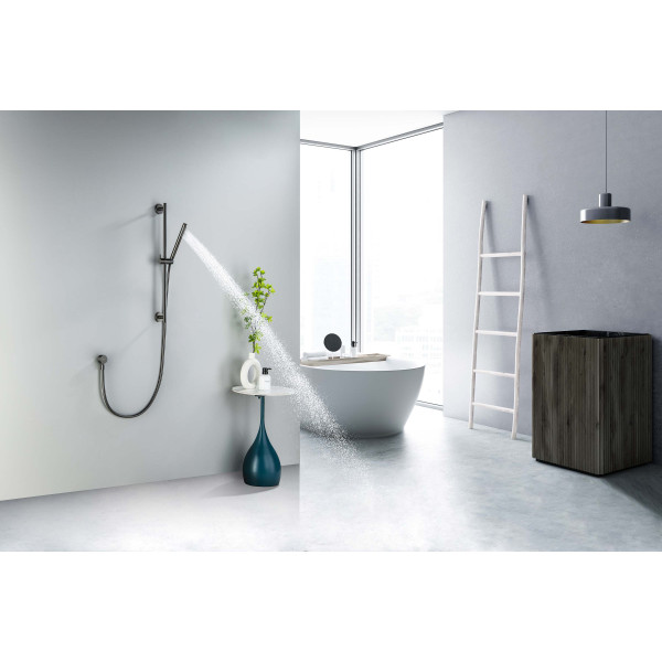 Душевой гарнитур Aquatek 1jet 65 см шлифованный черный хром (AQ2012BGM)