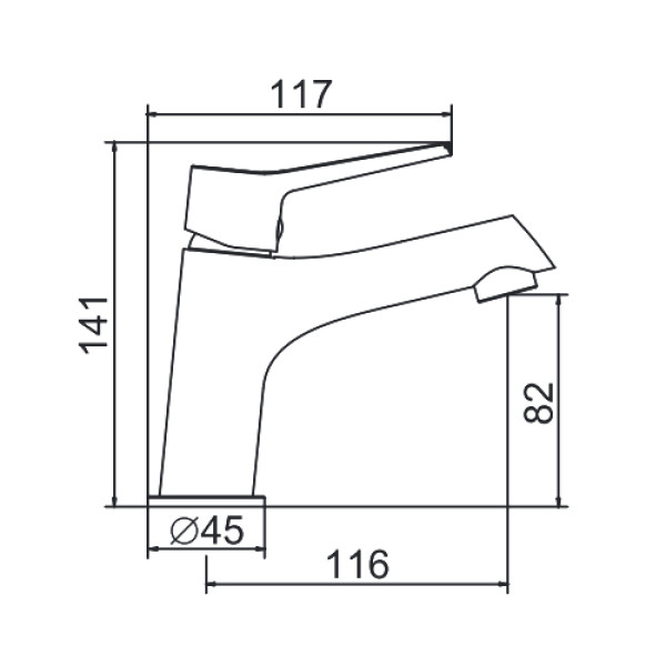 Смеситель для раковины Ledeme черный (L1069B)