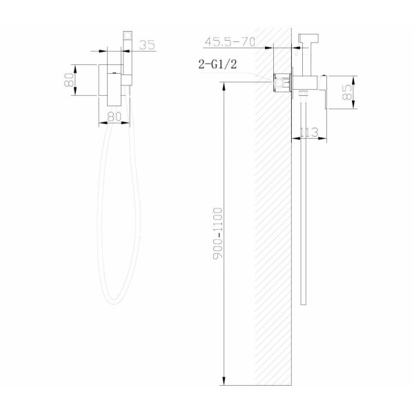 Смеситель с гигиеническим душем Abber Daheim хром (AF8226)