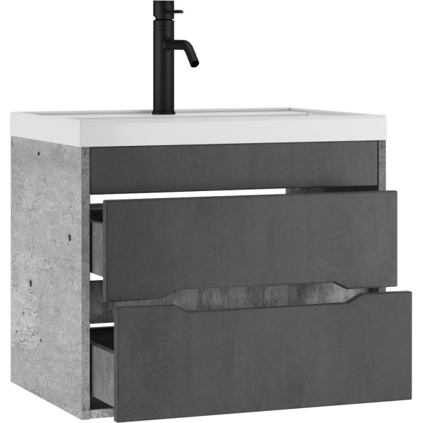 Тумба подвесная под умывальник Bazis 70 Loft В2 Бетон Домино (DL5602T)