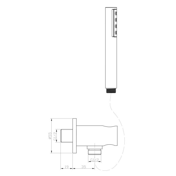 Душевой гарнитур BelBagno Uno хром (UNO-SAL-CRM)