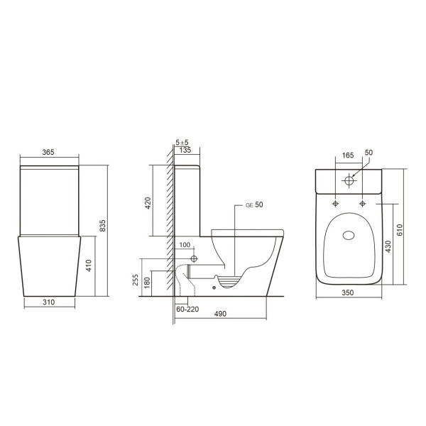 Унитаз подвесной Abber Bequem 365x610x835 белый (AC1210T) Унитаз подвесной Abber Bequem 365x610x835 белый (AC1210T)