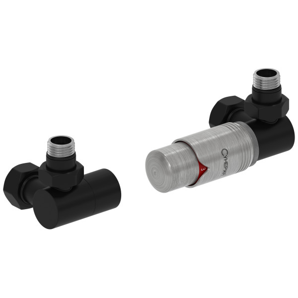 Терморегулятор автоматический Сунержа 1/2"х3/4" НР/НГ 3D правый, набор, матовый черный - сталь (31-1422-6205) Терморегулятор автоматический Сунержа 1/2"х3/4" НР/НГ 3D правый, набор, матовый черный - сталь (31-1422-6205)