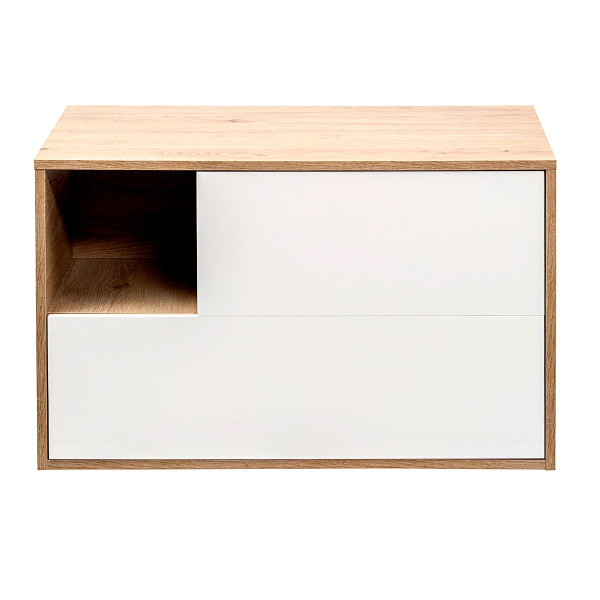 Тумба подвесная Aquanika Quadro 800x460x500 дуб давос/белый (AQQ804650RU78)