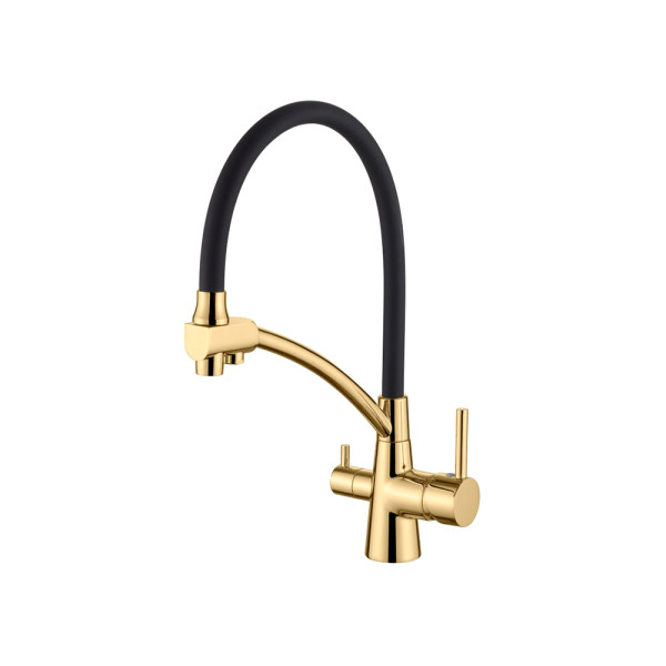 Смеситель для кухни Ledeme черный, с выходом для питьевой воды (L4855G-2) Смеситель для кухни Ledeme черный, с выходом для питьевой воды (L4855G-2)