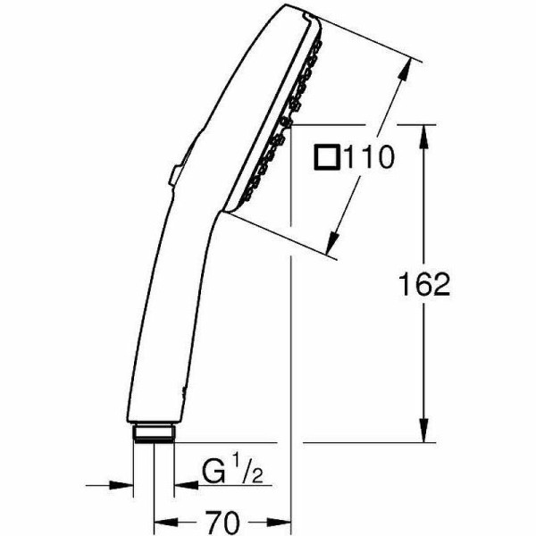 Душевая лейка Grohe Tempesta Cube (хром)