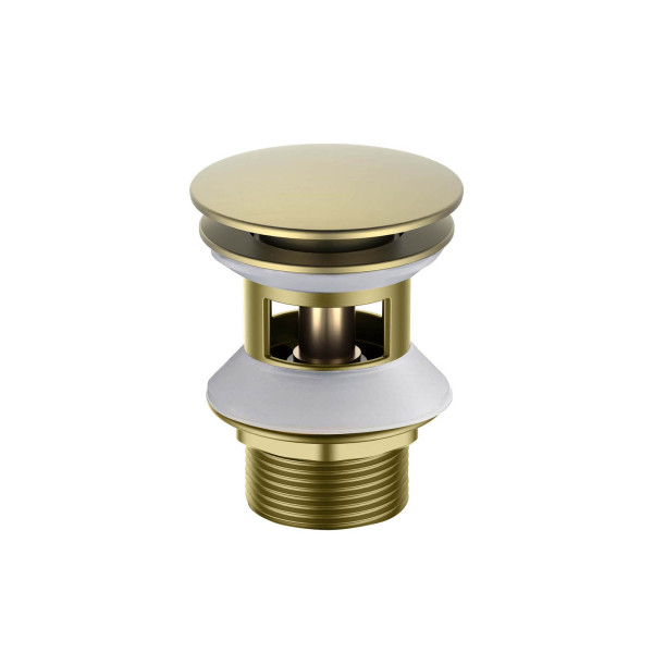 Донный клапан Aquatek Push-open Aquatek с переливом, крышка круглая, шлифованное золото (AQ6002BG) Донный клапан Aquatek Push-open Aquatek с переливом, крышка круглая, шлифованное золото (AQ6002BG)