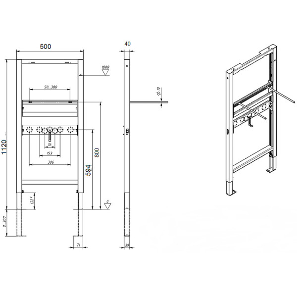 Инсталляция для подвесной раковины Aquatek (INSR-0000001)
