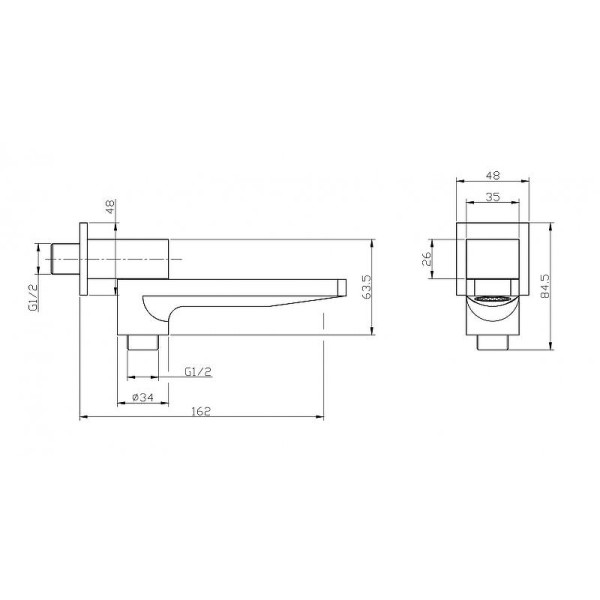 Излив Belbagno Romano хром (ROM-BCA-CRM)