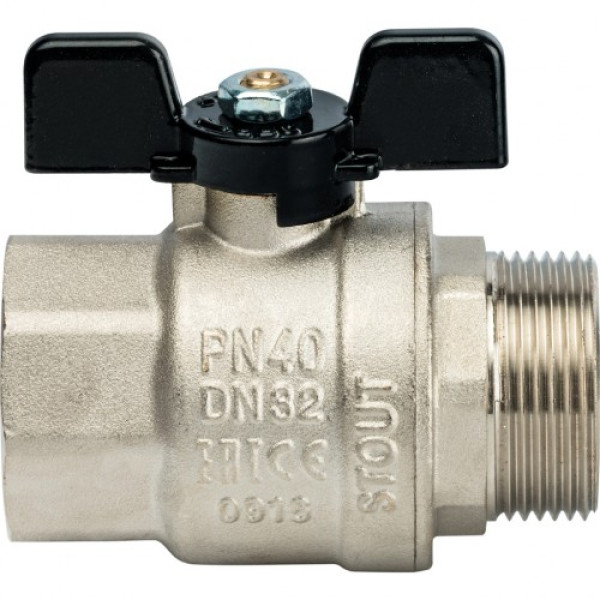 Кран 1 1/4" ВН шаровый Stout (черная бабочка, полнопроходной) SVB-0004-000032 Кран 1 1/4" ВН шаровый Stout (черная бабочка, полнопроходной) SVB-0004-000032