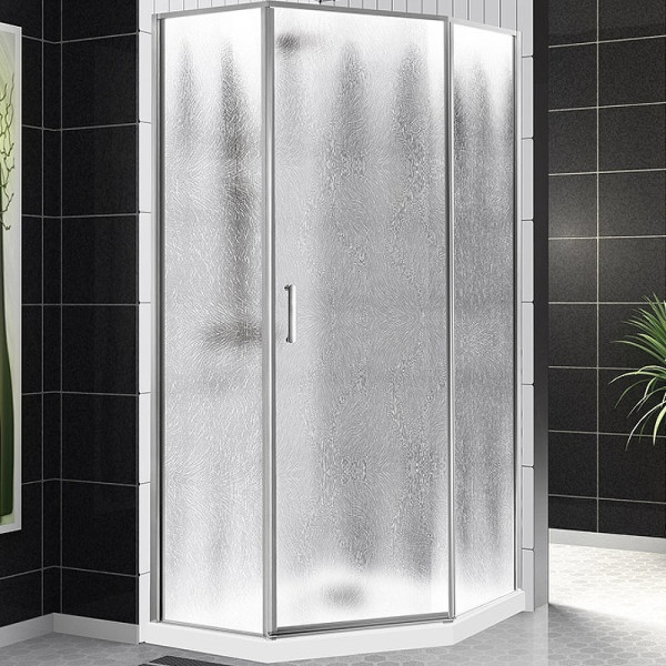 Душевой уголок BelBagno Uno-195 90x90x195 стекло Шиншилла, профиль хром (UNO-195-P-1-90-CH-CR)