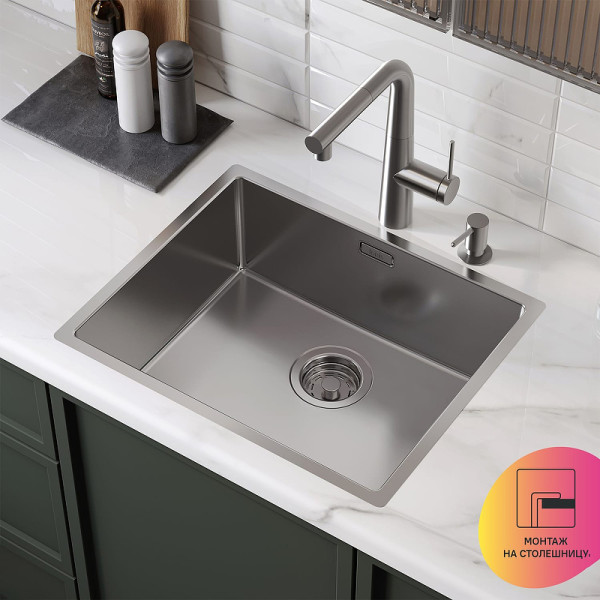 Мойка для кухни врезная Iddis Prime 54x44 нержавеющая сталь сатин (PRI54S0i77)