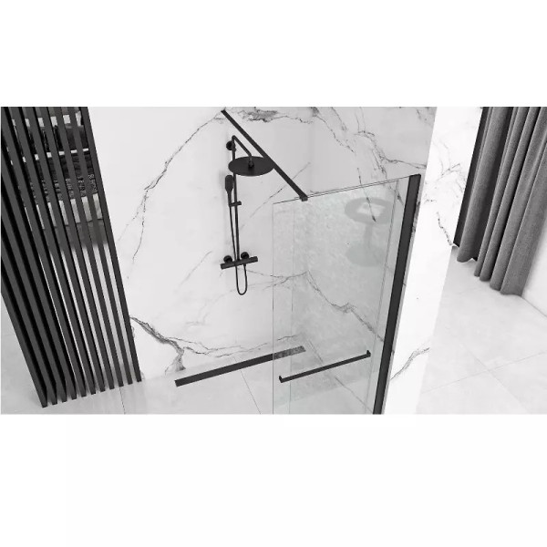 Душевое ограждение Rea Cortis 100x199,5 стекло прозрачное, профиль чёрный матовый (REA-K7740) Душевое ограждение Rea Cortis 100x199,5 стекло прозрачное, профиль чёрный матовый (REA-K7740)