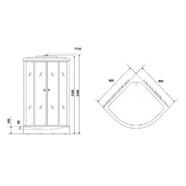 Душевая кабина Niagara с гидромассажем Luxe 900*900*2200 стекло прозрачное, профиль хром (NGL-7715W) Душевая кабина Niagara с гидромассажем Luxe 900*900*2200 стекло прозрачное, профиль хром (NGL-7715W)
