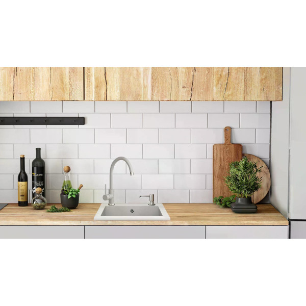 Мойка для кухни Rea west white гранит 48,5x44x17 белая (ZLE-00123)