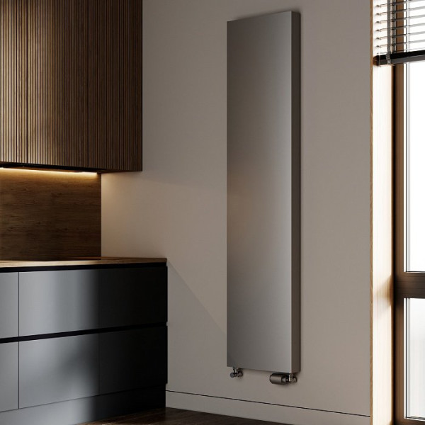 Дизайн-радиатор Royal Thermo Flat 400х1800 (ниж. подкл.) Silver Satin (F-400-1800/SS)