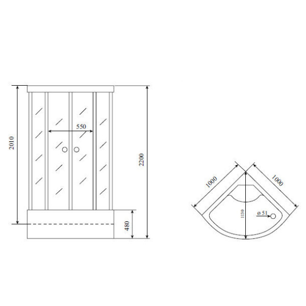 Душевая кабина Timo T-6600 Black 100x100x220 стекло прозрачное, профиль черный (T-6600 B)