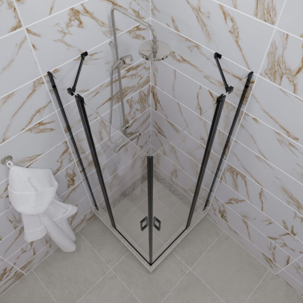 Душевой уголок Triton Тау 90x90 стекло прозрачное, профиль черный (DK283) Душевой уголок Triton Тау 90x90 стекло прозрачное, профиль черный (DK283)