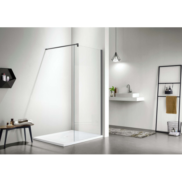 Душевая перегородка Aquatek 120x200 стекло прозрачное, профиль оружейная сталь (AQ WIW 12020GM)