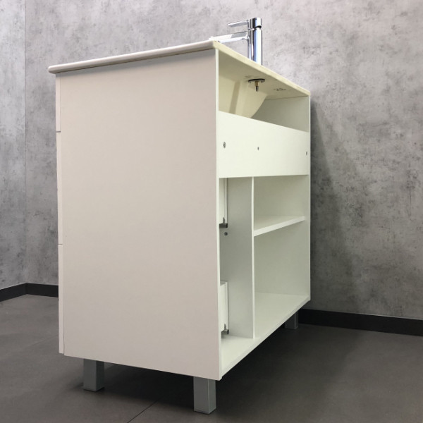 Тумба напольная Comforty Модена М 910x875x465 белый матовый с раковиной (00-00001485) Тумба напольная Comforty Модена М 910x875x465 белый матовый с раковиной (00-00001485)