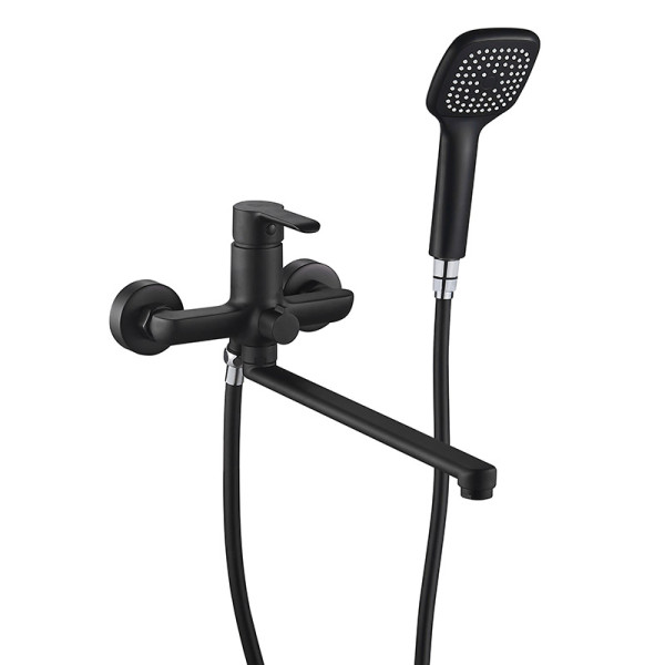 Смеситель для ванны и душа Melodia Metallica с душевым гарнитуром черный (MDV35541bk)