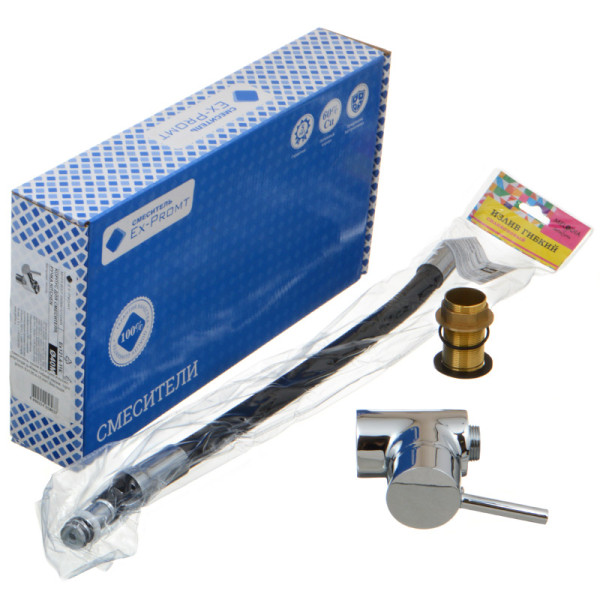 Смеситель для кухни Ex-promt Kitchen с гибким изливом, хром (Ex125.4-11 black) Смеситель для кухни Ex-promt Kitchen с гибким изливом, хром (Ex125.4-11 black)