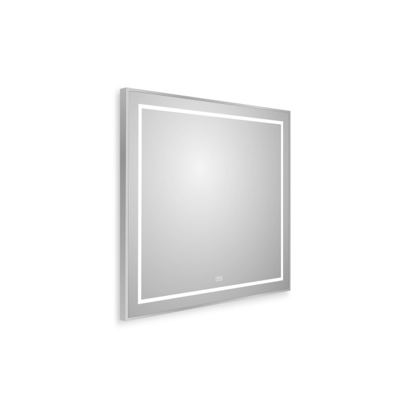 Зеркало BelBagno 800x32x800 в алюминиевой раме со встроенным светильником сенсорным выключателем и подогревом (SPC-KRAFT-800-800-LED-TCH-WARM)