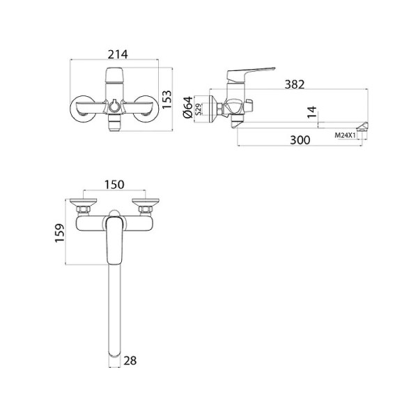 Смеситель для ванны и душа Iddis Sign с длинными изливом (SIGSBL2i10WA) Смеситель для ванны и душа Iddis Sign с длинными изливом (SIGSBL2i10WA)