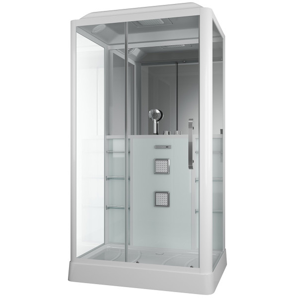 Душевая кабина с гидромассажем Grossman 120x90 стекло прозрачное, профиль белый (GR-127 L) Душевая кабина с гидромассажем Grossman 120x90 стекло прозрачное, профиль белый (GR-127 L)