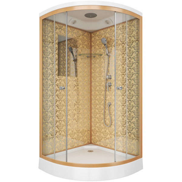 Душевая кабина Luxe 90x90 стекло прозрачное, профиль Золото (NG-7701G) Душевая кабина Luxe 90x90 стекло прозрачное, профиль Золото (NG-7701G)