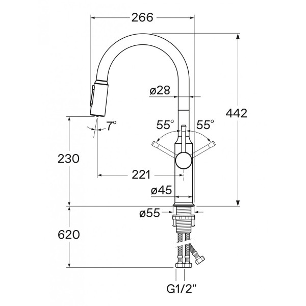 Смеситель для кухни Santek Пуро с переключателем на фильтр, с выдвижным изливом черный (WH5A43028N001) Смеситель для кухни Santek Пуро с переключателем на фильтр, с выдвижным изливом черный (WH5A43028N001)