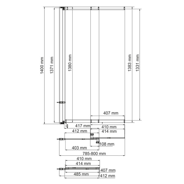 Шторка на ванну WasserKRAFT Dill 61S02-80 80х140 профиль черный