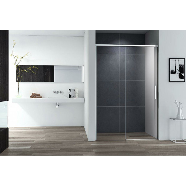 Душевая перегородка Cezares Duet soft-m 110x195 стекло прозрачное, профиль хром (DUET SOFT-M-BF-1-110-C-Cr)