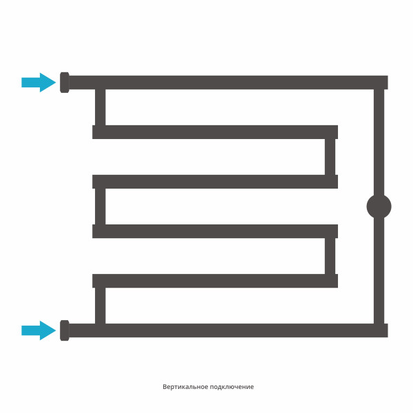 Полотенцесушитель водяной Сунержа High-Tech model L+ 500x650 матовый черный (31-4052-5065)