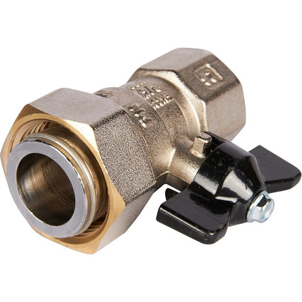 Кран 3/4"*1" ВВ шаровой с накидной гайкой Stout (черная бабочка) (SVB-0009-002025)