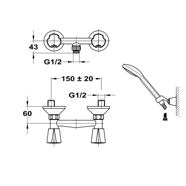 Смеситель для душа Mofem Nova 402 (143-0014-10)