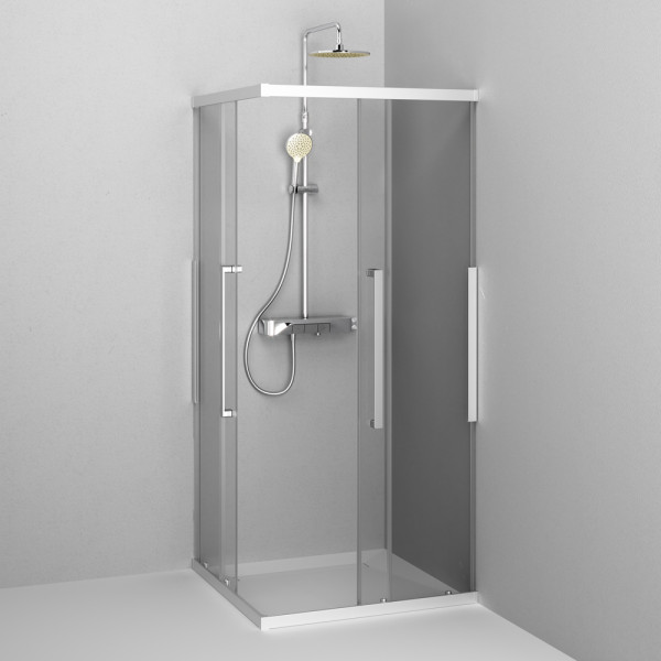 Душевой уголок AM.PM Func 87,8x200 стекло прозрачное, профиль хром матовый (W84G-403-9090-MT)