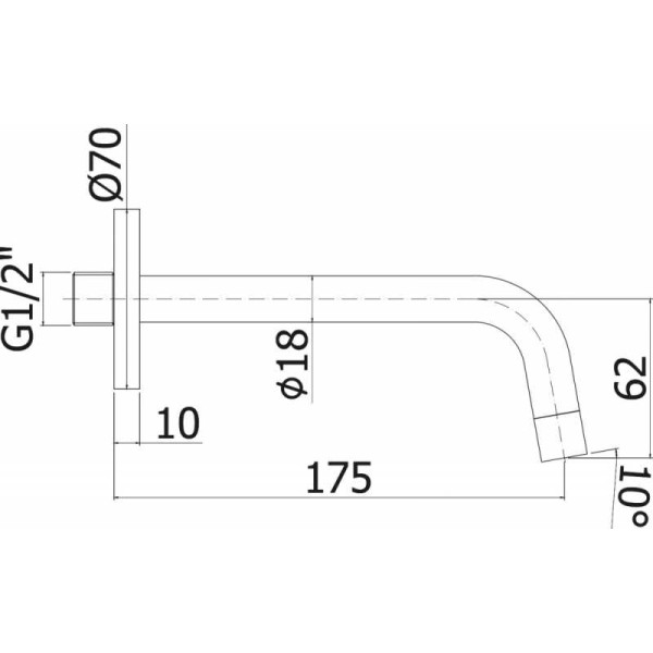 Излив для душа Paffoni Light хром (ZBOC045CR) Излив для душа Paffoni Light хром (ZBOC045CR)