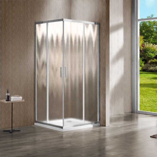 Душевой уголок Vincea Garda 1000х1000х1900 стекло шиншилла, профиль хром (VSS-1G100CH)